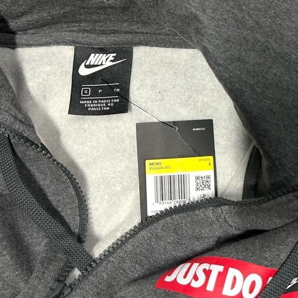 Nike JDI Hoodie Jacket Full Zip Up Hoodie Men’s Size Small Gray - Picture 9 of 11